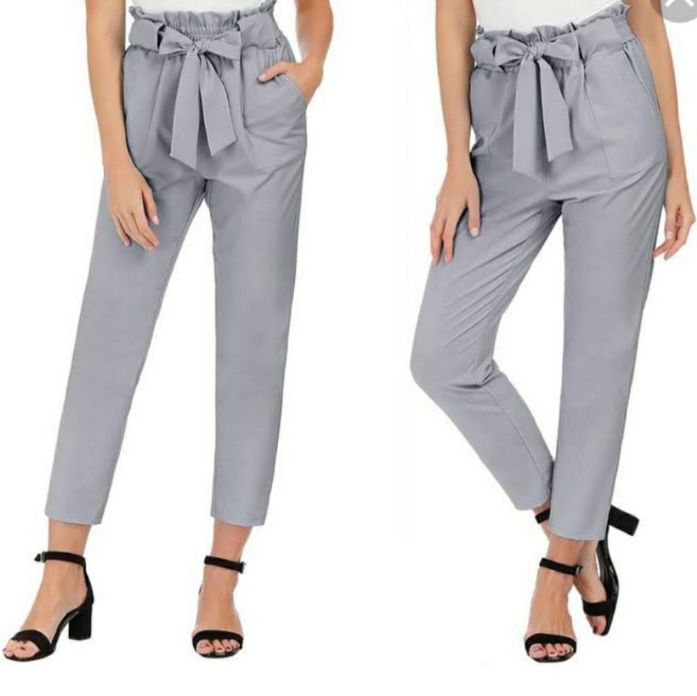 Linen paper bag capris